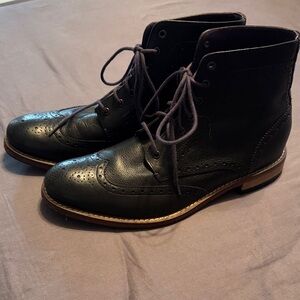 Ted Baker London Black Leather Brogue Chukka Boots Men’s 9.5